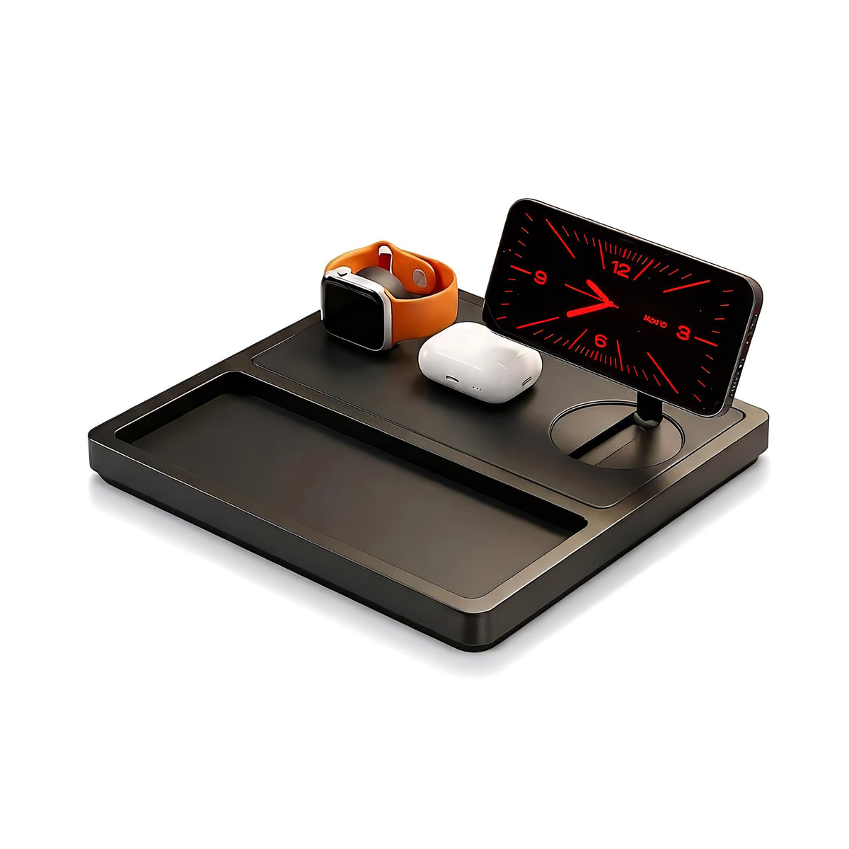 Trio 3-in-1 Wireless Charging Station Magnetic, for Phone, Watch, and Earbuds, Fast Charging, 15W (Saddle)