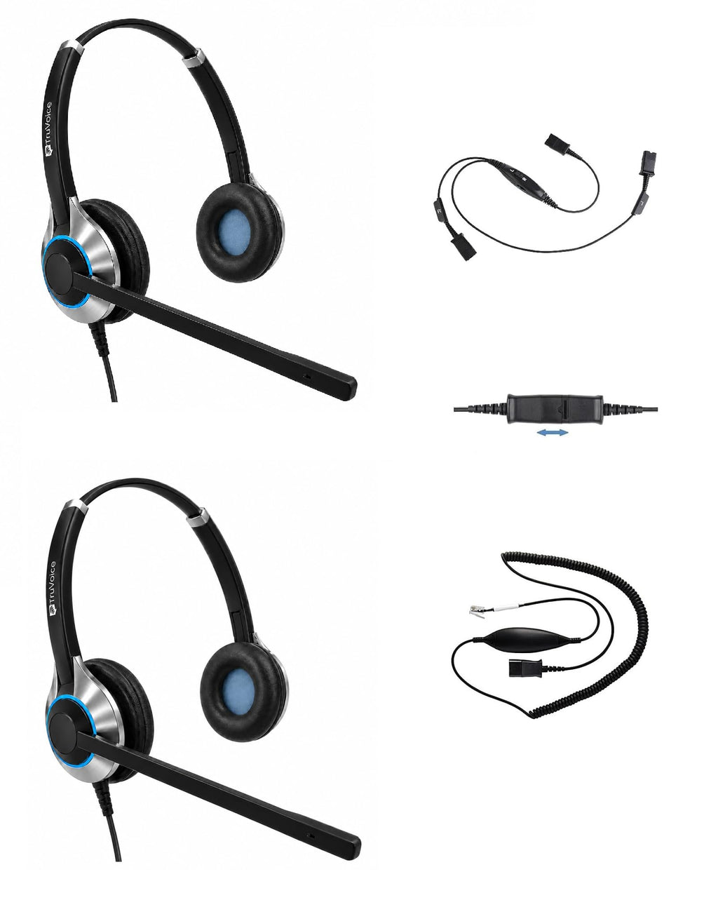 HD-500 Headset Training Bundle for Desk Phones | Training | Supervising | Coaching for Office + Call Center - Compatible with All Phones Including Yealink, Polycom, Poly, Mitel, Cisco, Avaya