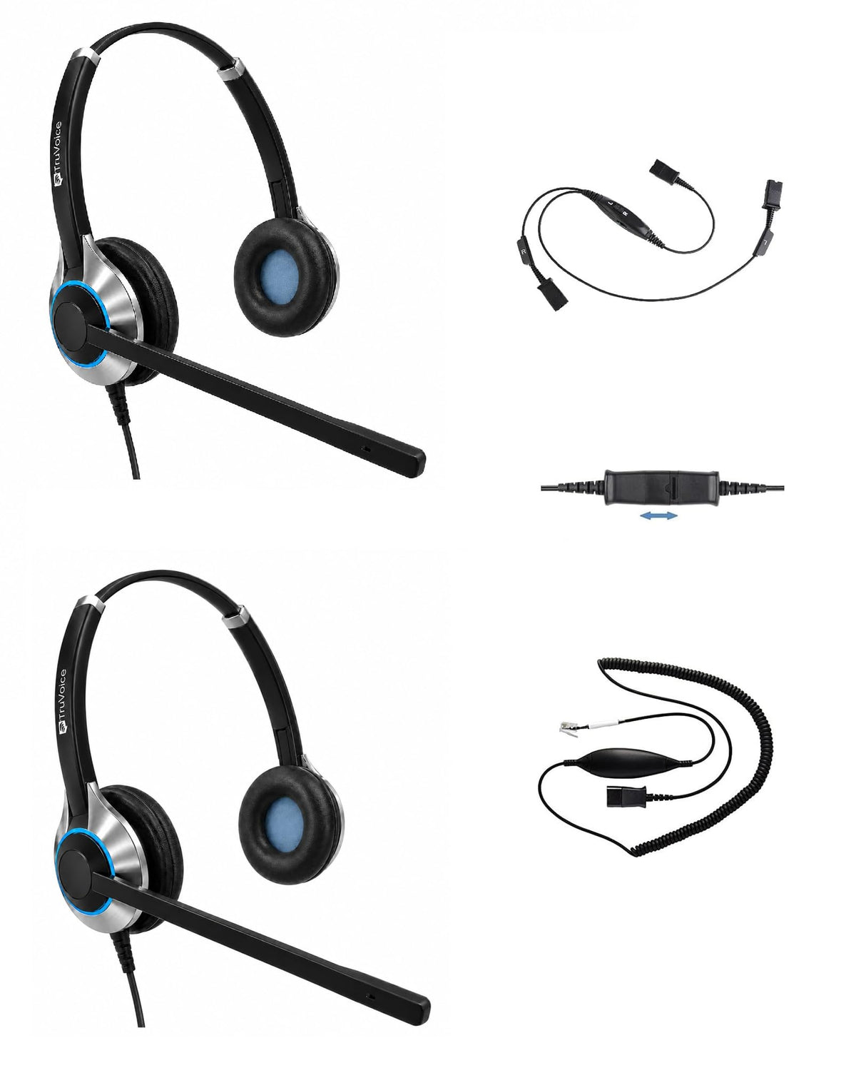 HD-500 Headset Training Bundle for Desk Phones | Training | Supervising | Coaching for Office + Call Center - Compatible with All Phones Including Yealink, Polycom, Poly, Mitel, Cisco, Avaya