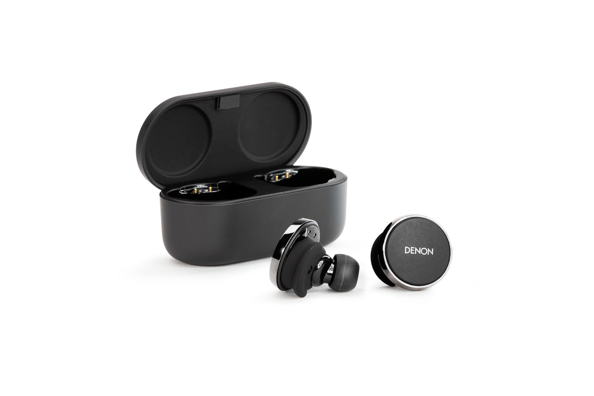 Denon PerL Pro True Wireless Earbuds, 32Hr Battery Life, Black