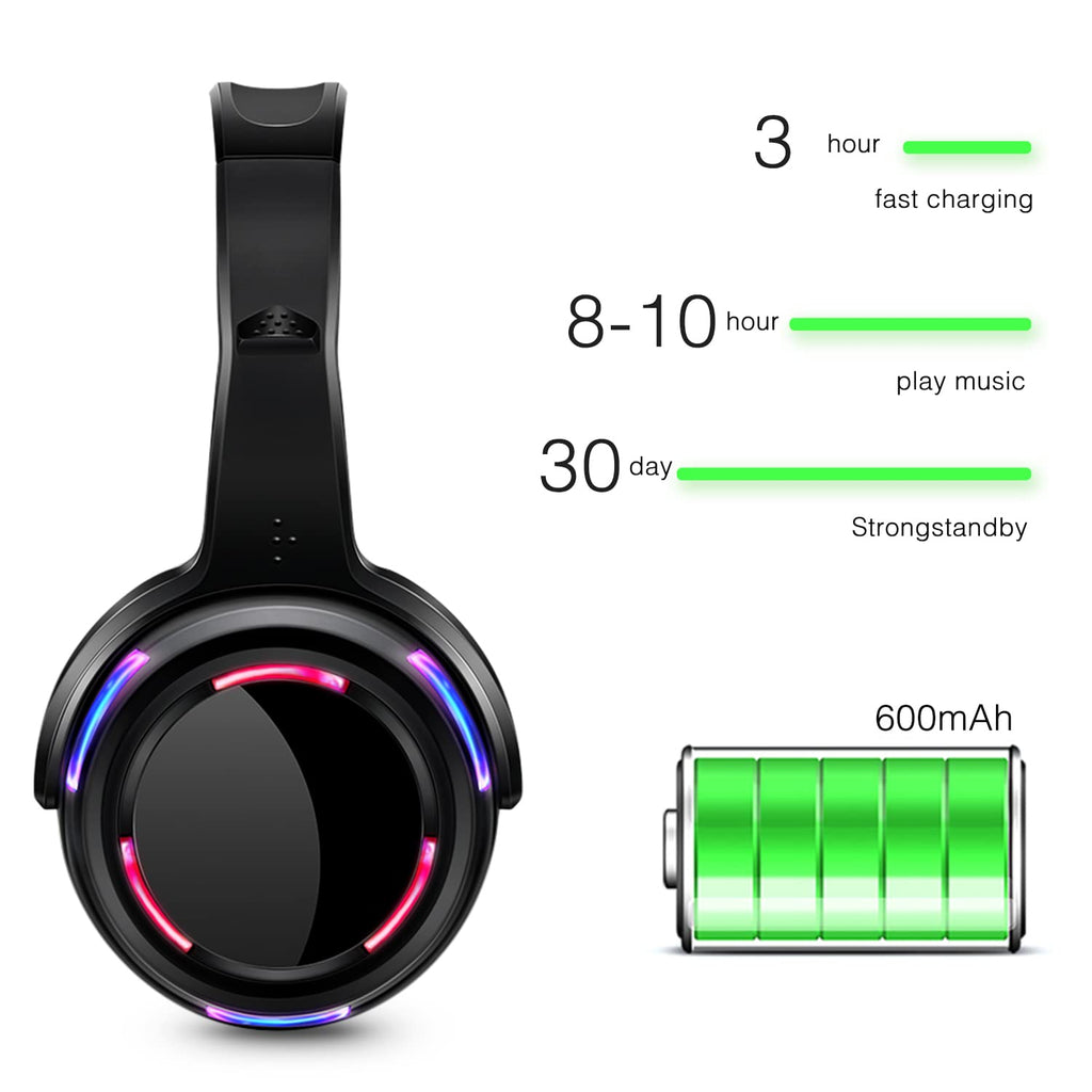 Professional Silent Disco LED Wireless Headphones and RF LED Silent Disco Earphones for iPod MP3 DJ Music Pary Club (20 led Headphone + 1 Transmitter)