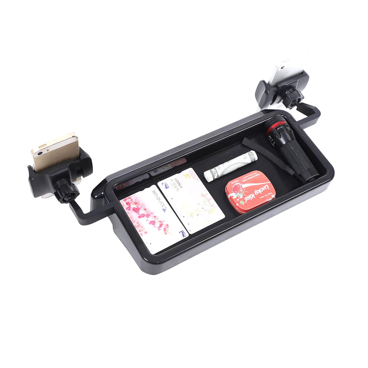 Lcojicep Car Phone Holder Mount Compatible with Toyot@ Tacoma 2024 2025 Car Central Control Phone Mount Dashboard Mobile Phone Holder with Storage Box Organizer Accessories (Style A)
