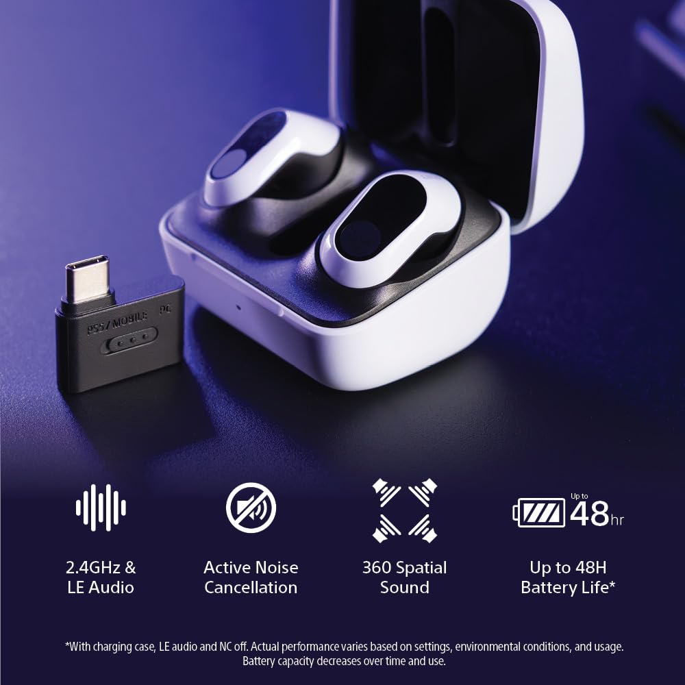 Sony INZONE Buds Wireless Noise Cancelling Gaming Earbuds, Glass Purple