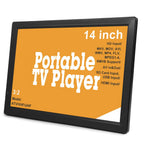 Small Digital TV, 14 Inch Digital Television Rechargeable ATSC TFT Portable TV HD Video Player 110-220V US for Home Car