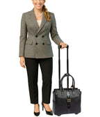 JKM and Company Alligator Compatible With Computer iPad, Laptop Tablet Rolling Tote Bag Briefcase Carryall Bag