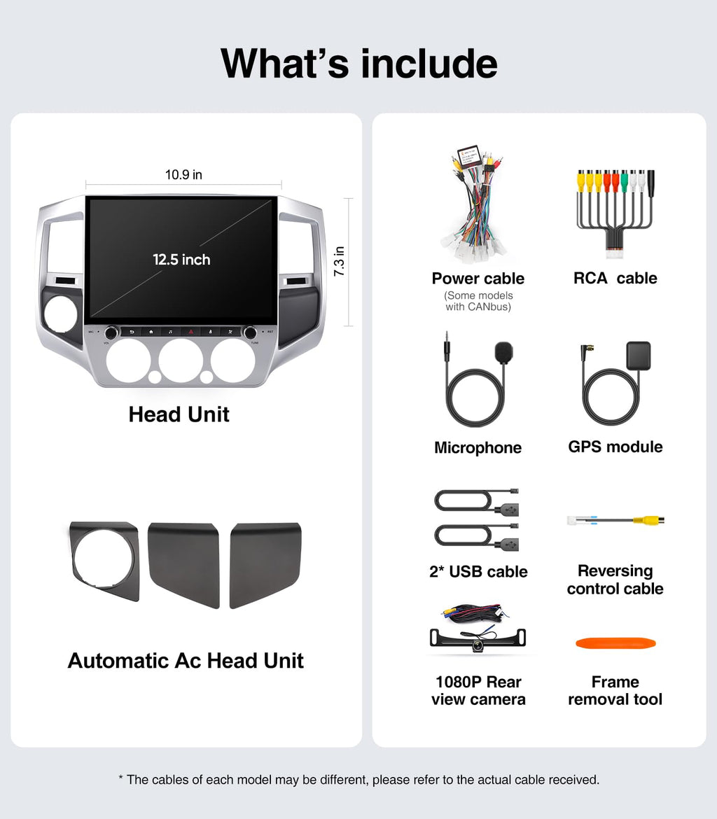 Car Stereo Dash Kit Replacement for Toyota Tacoma Radio Upgrade 2005-2015,QLED Touch Screen Head Unit with Wireless CarPlay Andriod Auto GPS Navigation 5GWiFi FM/AM (12.5" 4+64G)