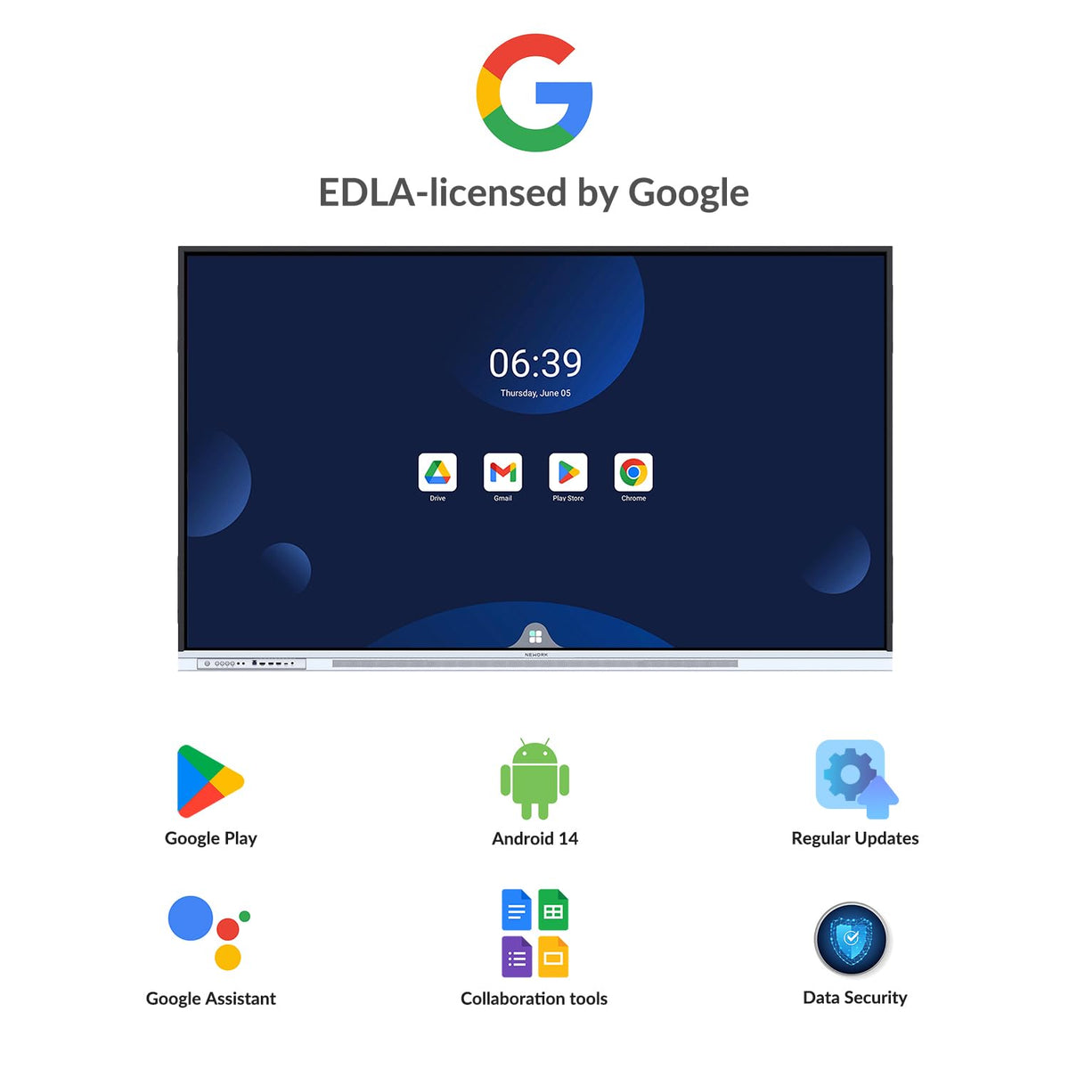 75 Inch 4K Smart Board, Google EDLA-Certified Interactive Whiteboard