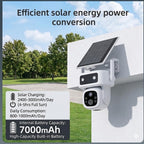 Lifetime Free Data & No Monthly Fee 4G LTE Solar Cellular Security Camera Outdoor Wireless,No WiFi Needed, 360° PTZ, 2K Full Color Night Vision, Human Tracking, 2-Way Audio, 32GB SD Card, IP66-White