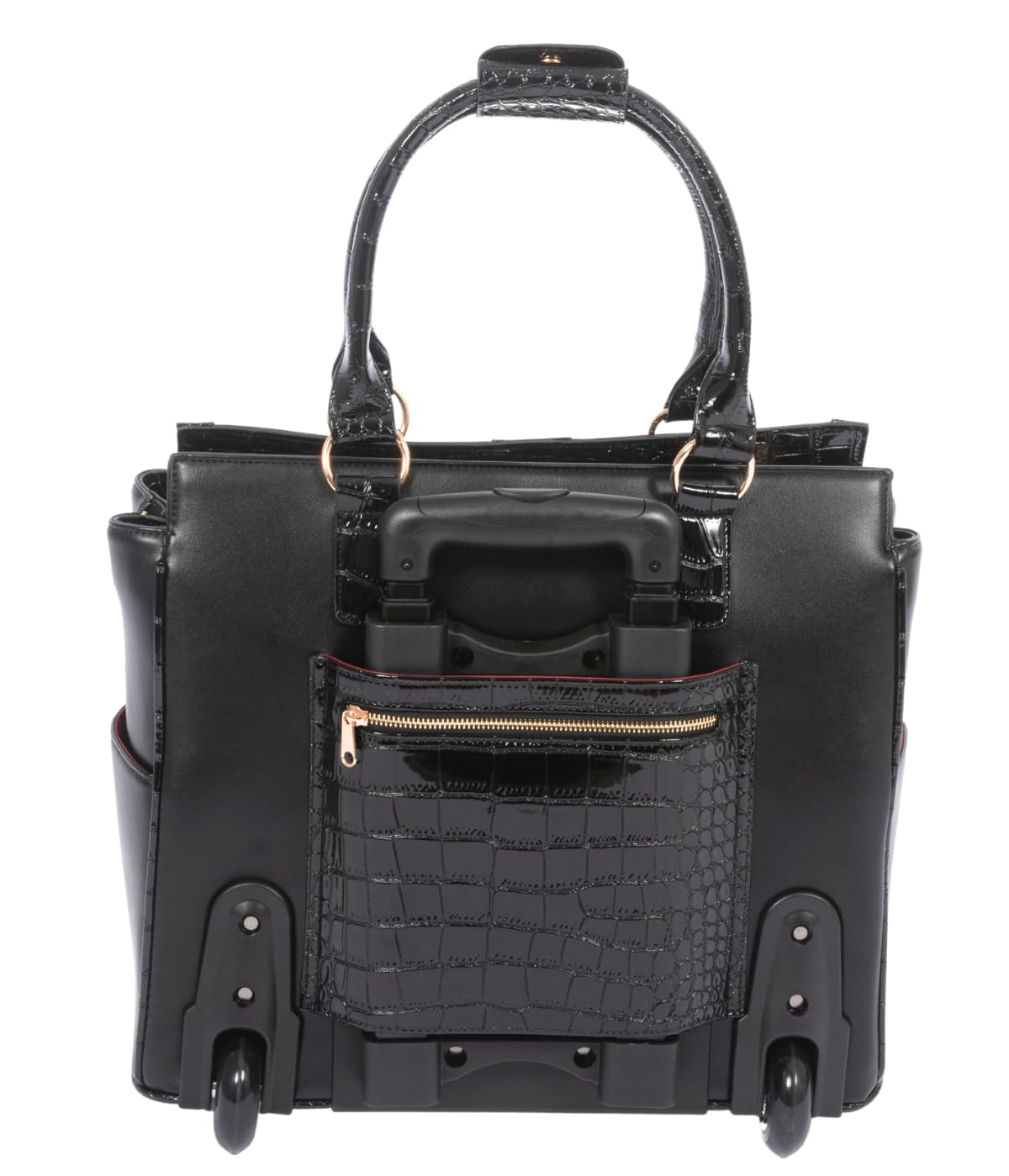 JKM and Company Alligator Compatible With Computer iPad, Laptop Tablet Rolling Tote Bag Briefcase Carryall Bag