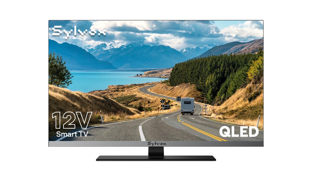 SYLVOX 24" QLED 1080P RV TV, 12/24V, Google TV, Built-in DVD Player