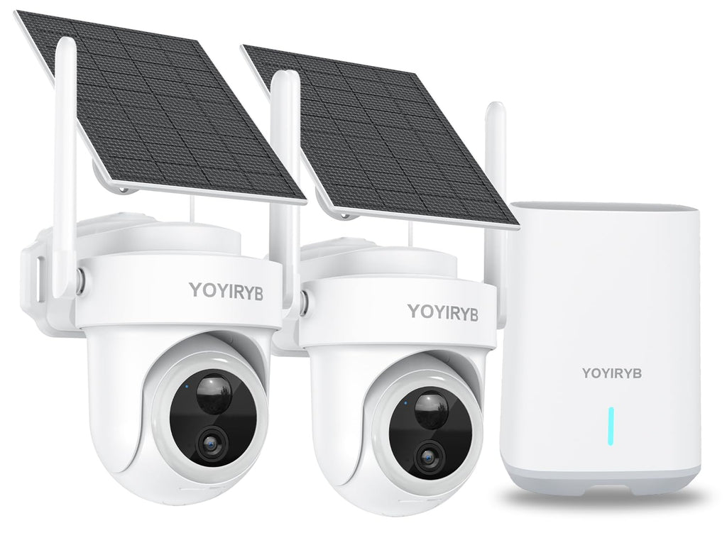 4K Solar Security Cameras Wireless Outdoor, 2-Cam Kit, No Subscription