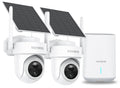4K Solar Security Cameras Wireless Outdoor, 2-Cam Kit, No Subscription