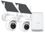 4K Solar Security Cameras Wireless Outdoor, 2-Cam Kit, No Subscription