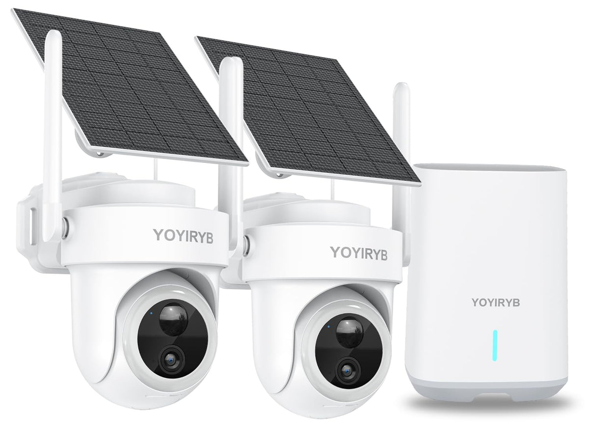 4K Solar Security Cameras Wireless Outdoor, 2-Cam Kit, No Subscription