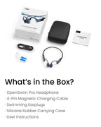 SHOKZ OpenSwim Pro Open-Ear MP3 Headphones, Grey, IP68 Waterproof, 32GB MP3