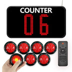 Take a Number System Wireless Queue Call System Show 2-Digit Counter Number for 10-Line Cashier Bank Window Doctor Room Supermarket Office Interview (C12+A2 1+10)