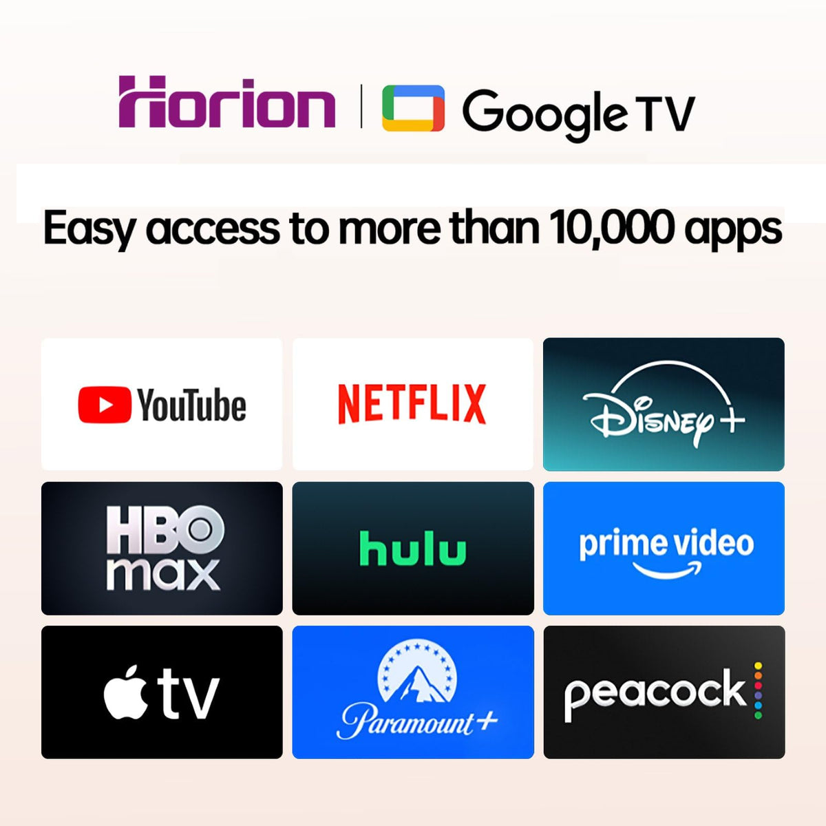 HORION 32" Portable Smart TV , Movable TV, No Battery, Non-Touchscreen