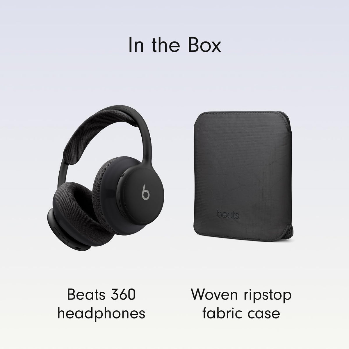Beats 360 — Over-Ear Headphones with Interchangeable Cushions, Sweat & Water Resistance and Noise Cancellation — Black with Black Performance Knit Cushions