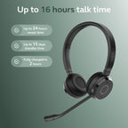 Jabra Evolve 65 TE (Third Edition) Wireless Headset with Mic, Black