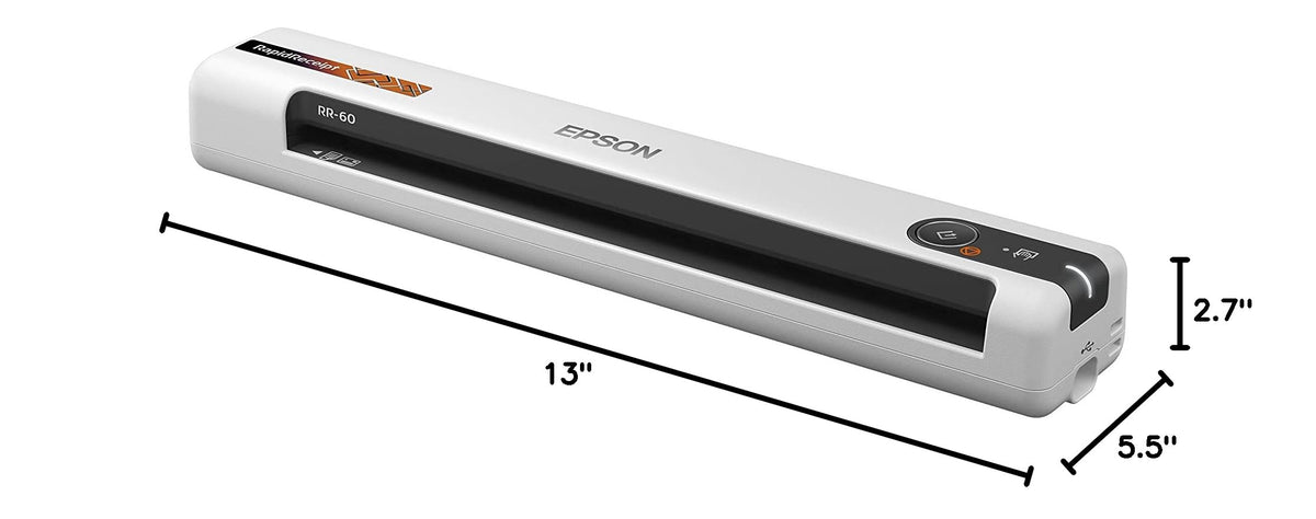 Epson RapidReceipt RR-60 Compact Mobile Document Scanner Receipt