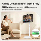 32 Inch Smart Portable TV on Wheels, Rolling TV, Detachable 13MP Camera