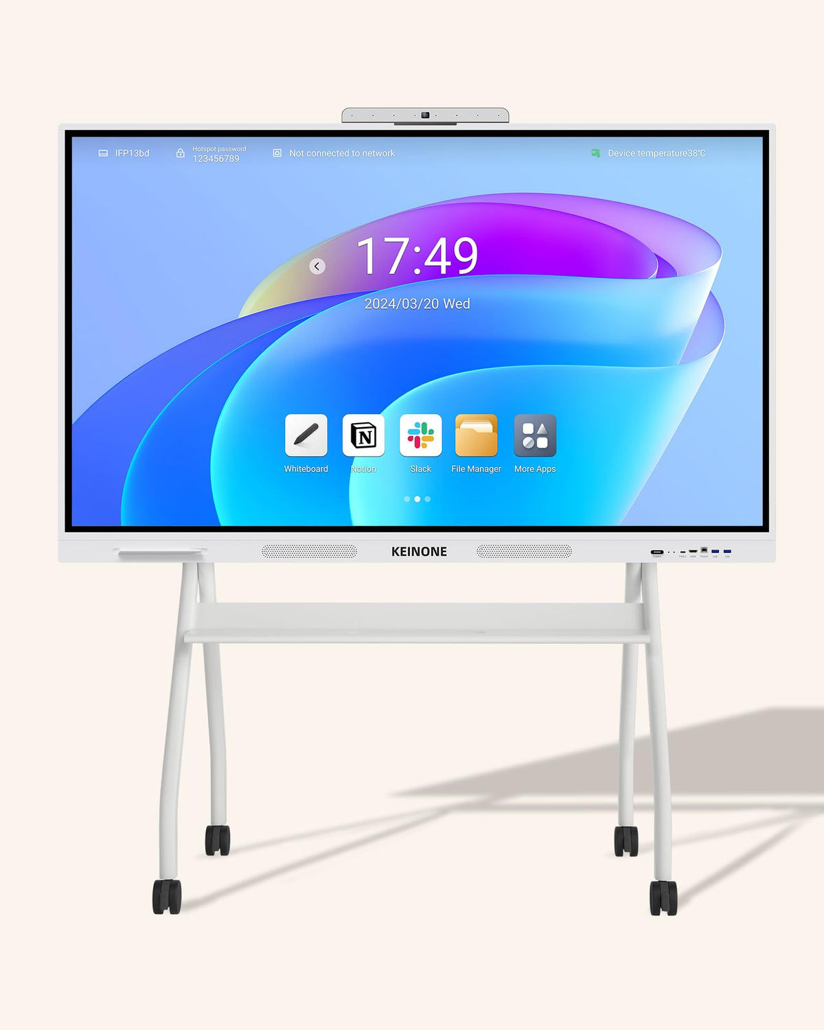 Interactive Smart Board for Classroom, 55” 8+128 GB Electronic Digital Whiteboard Built-in Google EDLA-Certified Android 14 OS - 4K Touchscreen Smartboard for Home Office School Studio Display