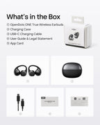 SHOKZ OpenDots ONE Open-Ear Clip-On Bluetooth Earbuds, Black, Dolby Audio
