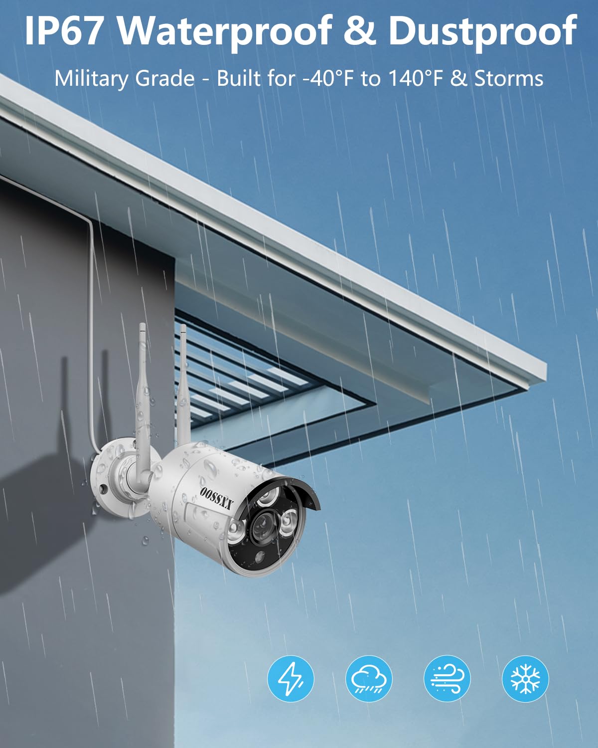 3MP Wireless Security Camera System Outdoor, 10CH 10'' IPS Monitor 1TB HDD