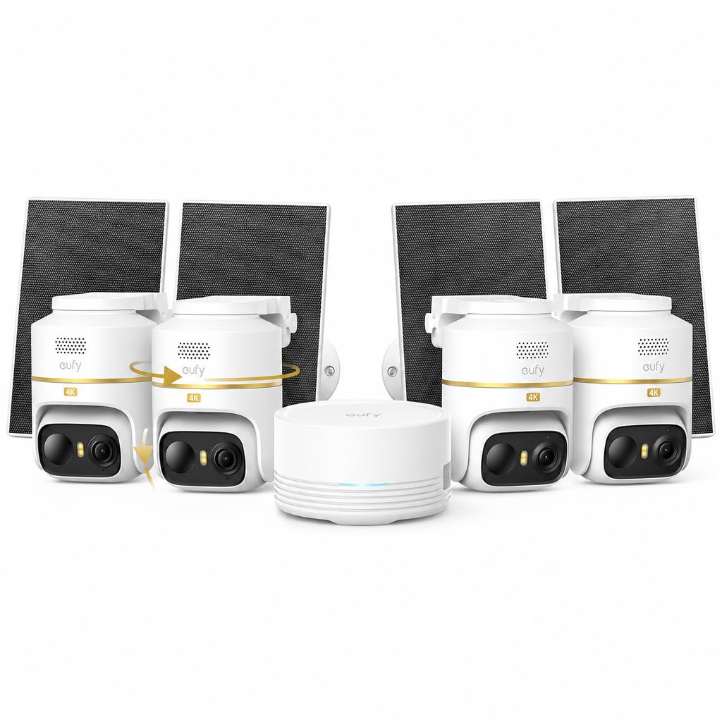 eufy Security eufyCam C37 4-Cam Kit, 360° Pan&Tilt Auto Tracking