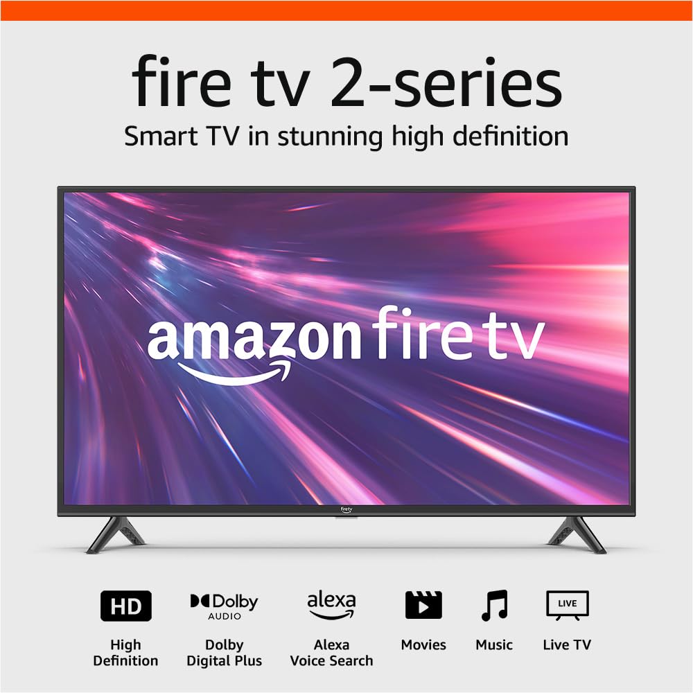 Like-New Amazon Fire TV 40" 2-Series, HD smart TV with Fire TV Alexa Voice Remote, stream live TV without cable