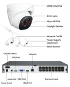 REOLINK 16CH 4K Security Dome Camera System with 4TB HDD RLK16-800D8