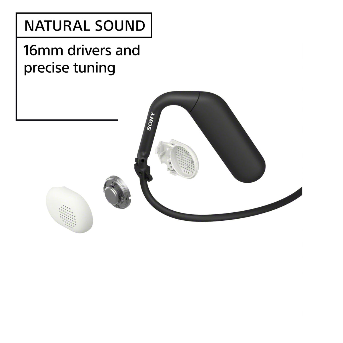 Sony Float Run Open-Ear Bluetooth Wireless Sport Headphones for Running and Exercise with Mic and IPX4 Water Resistance, WIOE610/B