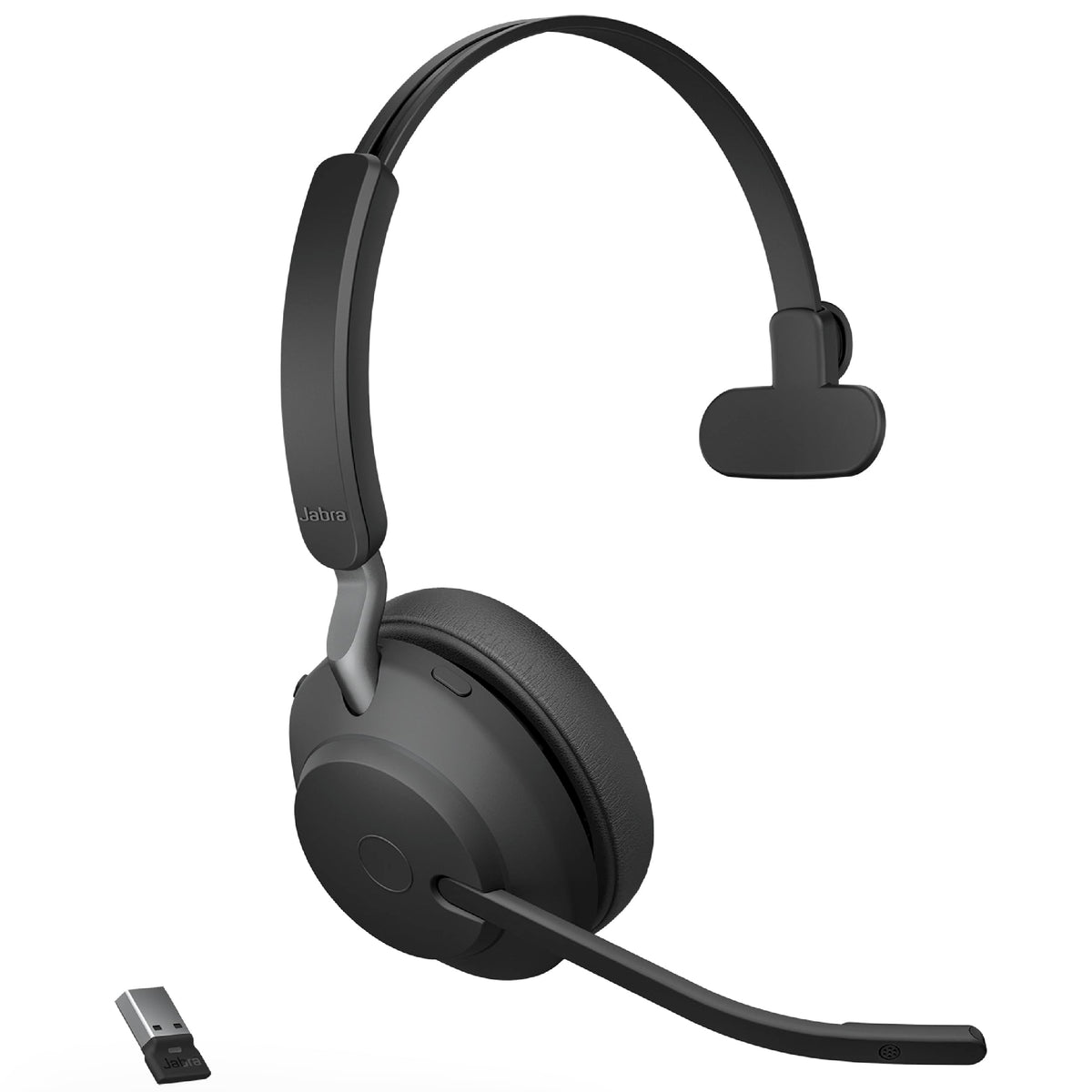 Jabra Evolve2 65 MS Wireless Headphones with Link380c, Stereo, Black – Wireless Bluetooth Headset for Calls and Music, 37 Hours of Battery Life, Passive Noise Cancelling Headphones