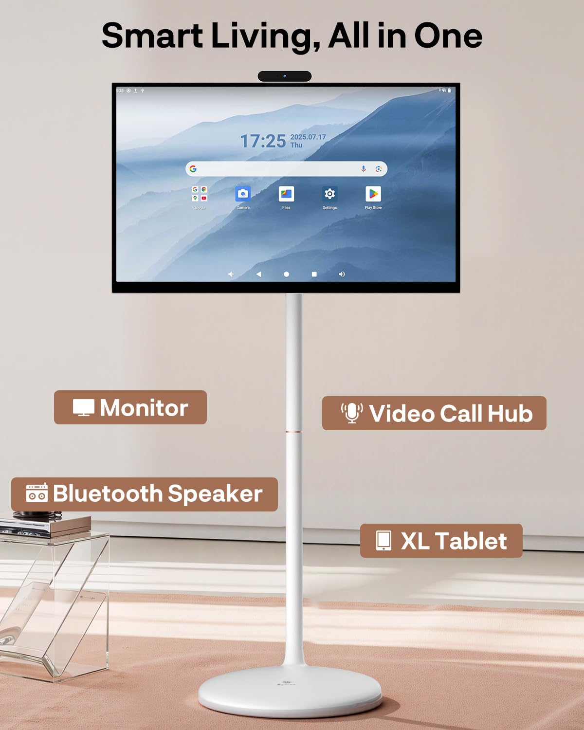 SYLVOX 27" Smart Rolling Display with Stand, Built-in 4-5H Battery