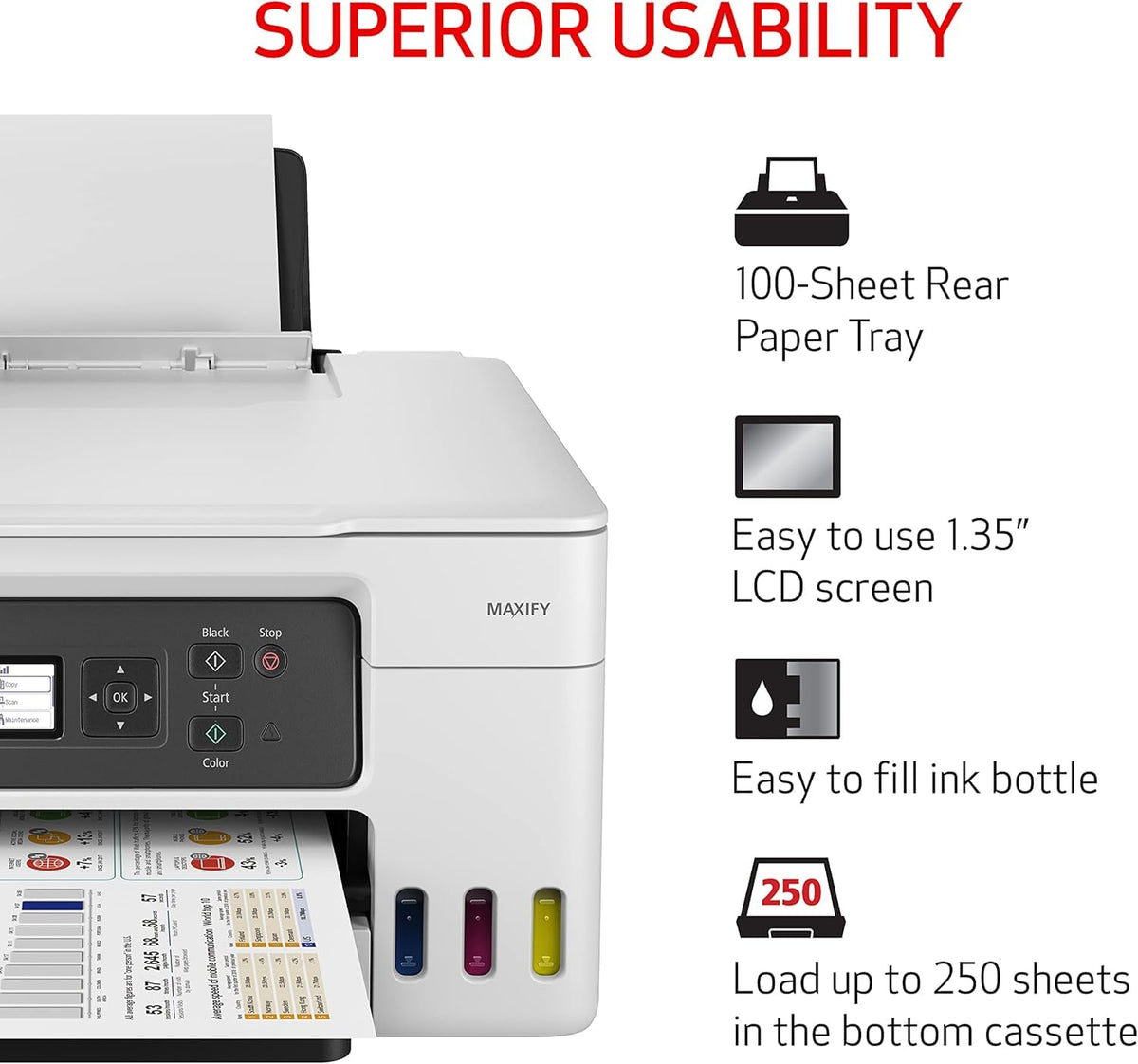 Canon MAXIFY GX3020 MegaTank MFP Color Printer (5777C002) Bundle