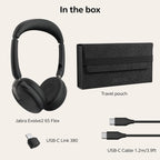Jabra Evolve2 65 Flex Wireless Stereo Headset with Hybrid ANC, Black