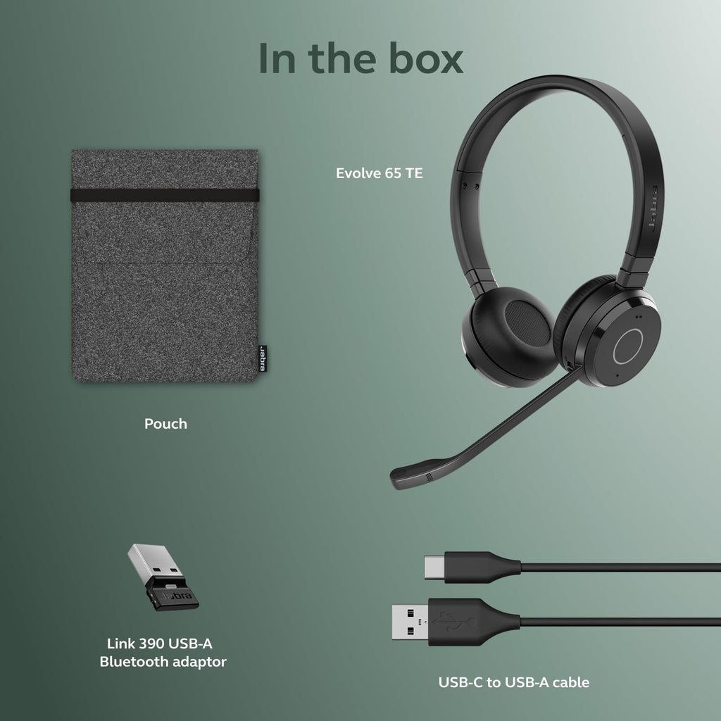 Jabra Evolve 65 TE (Third Edition) Wireless Headset with Mic, Black