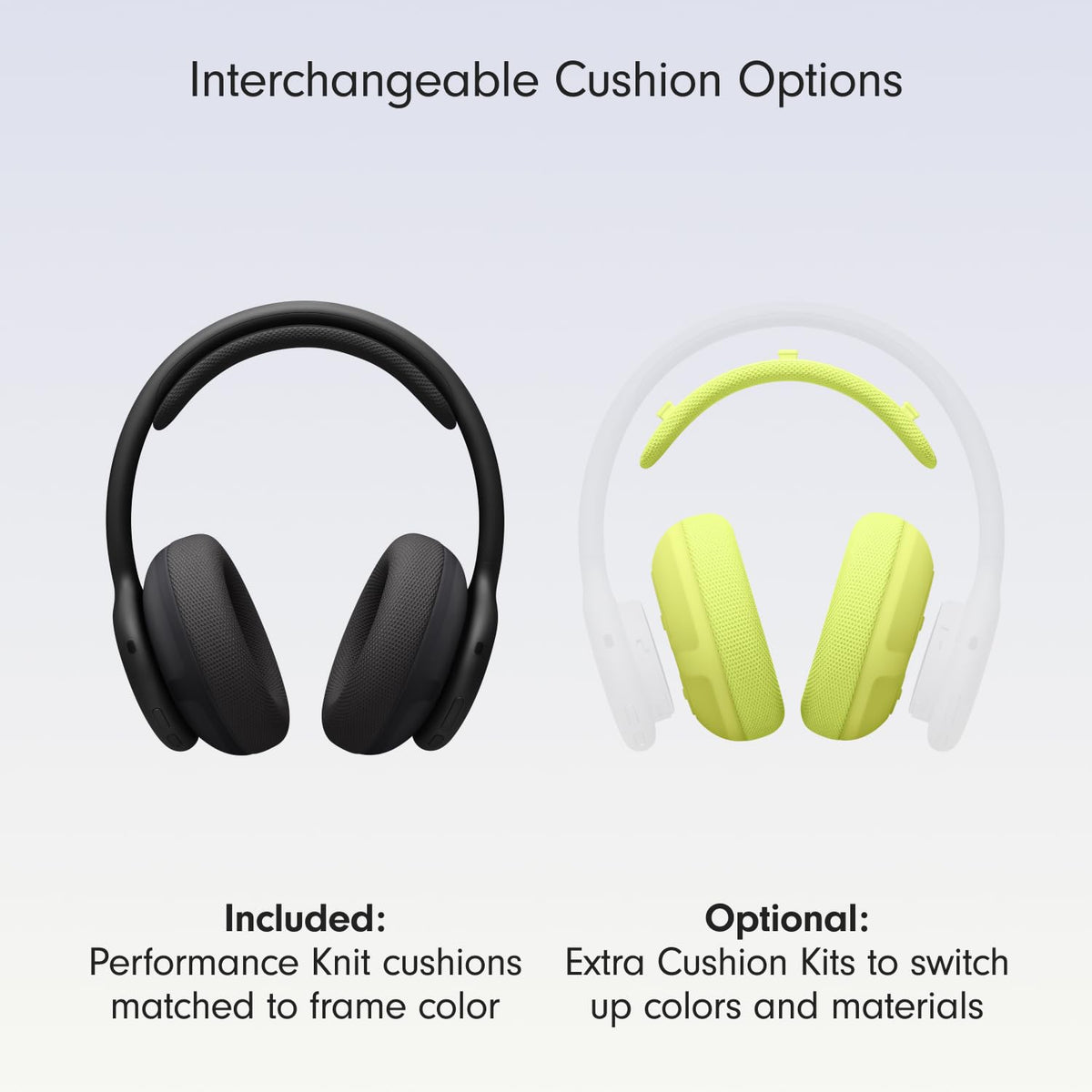Beats 360 — Over-Ear Headphones with Interchangeable Cushions, Sweat & Water Resistance and Noise Cancellation — Black with Black Performance Knit Cushions