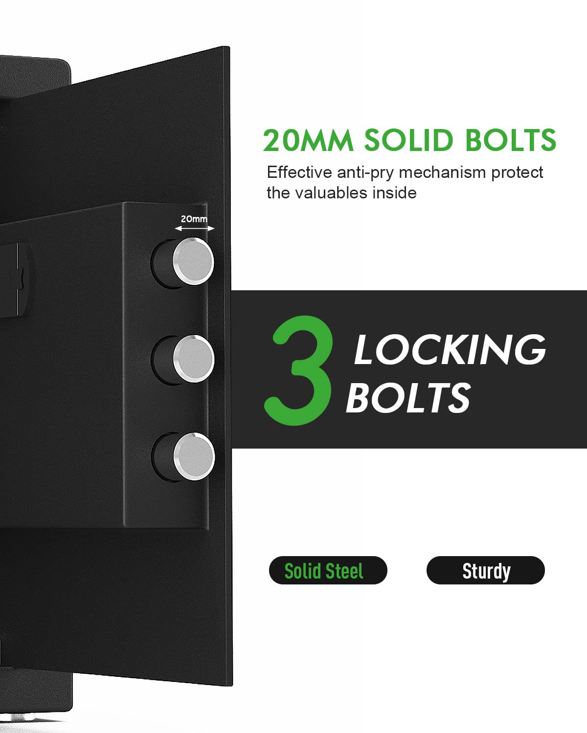 Small Home Safe Box Deluxe Digital Electronic Keypad Lock Safes 1.7 Cuft Cabinet Safes Security Lock Box for Office Hotel Dorm Cash Money Jewelry (1.7 Cubic Feet Black)