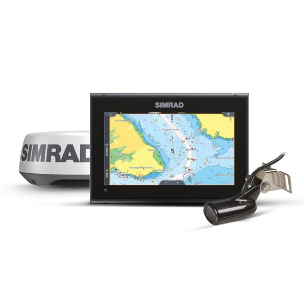 Simrad GO Chartplotter and Fish Finder, with Transducer and Radar Options, Preloaded C-MAP Discover Chart Card