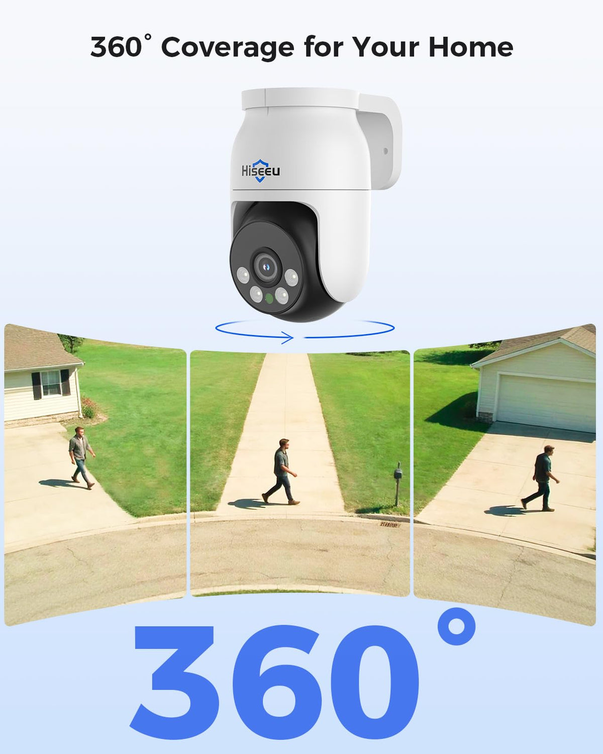 Hiseeu 4K PTZ Wired Security Camera System with 8 x 8MP CCTV Cameras