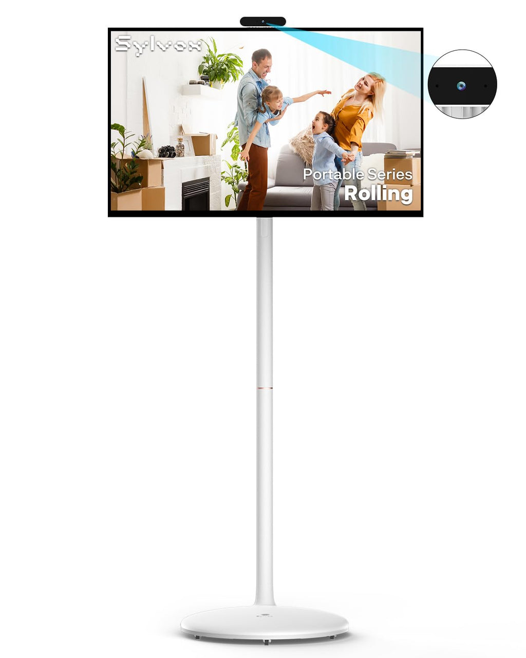 SYLVOX 27" Smart Rolling Display with Stand, Built-in 4-5H Battery