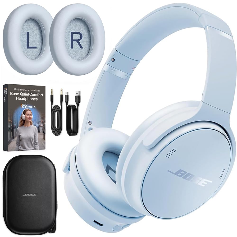 Bose QuietComfort Wireless Over-Ear Bluetooth Headphones Blue Bundle