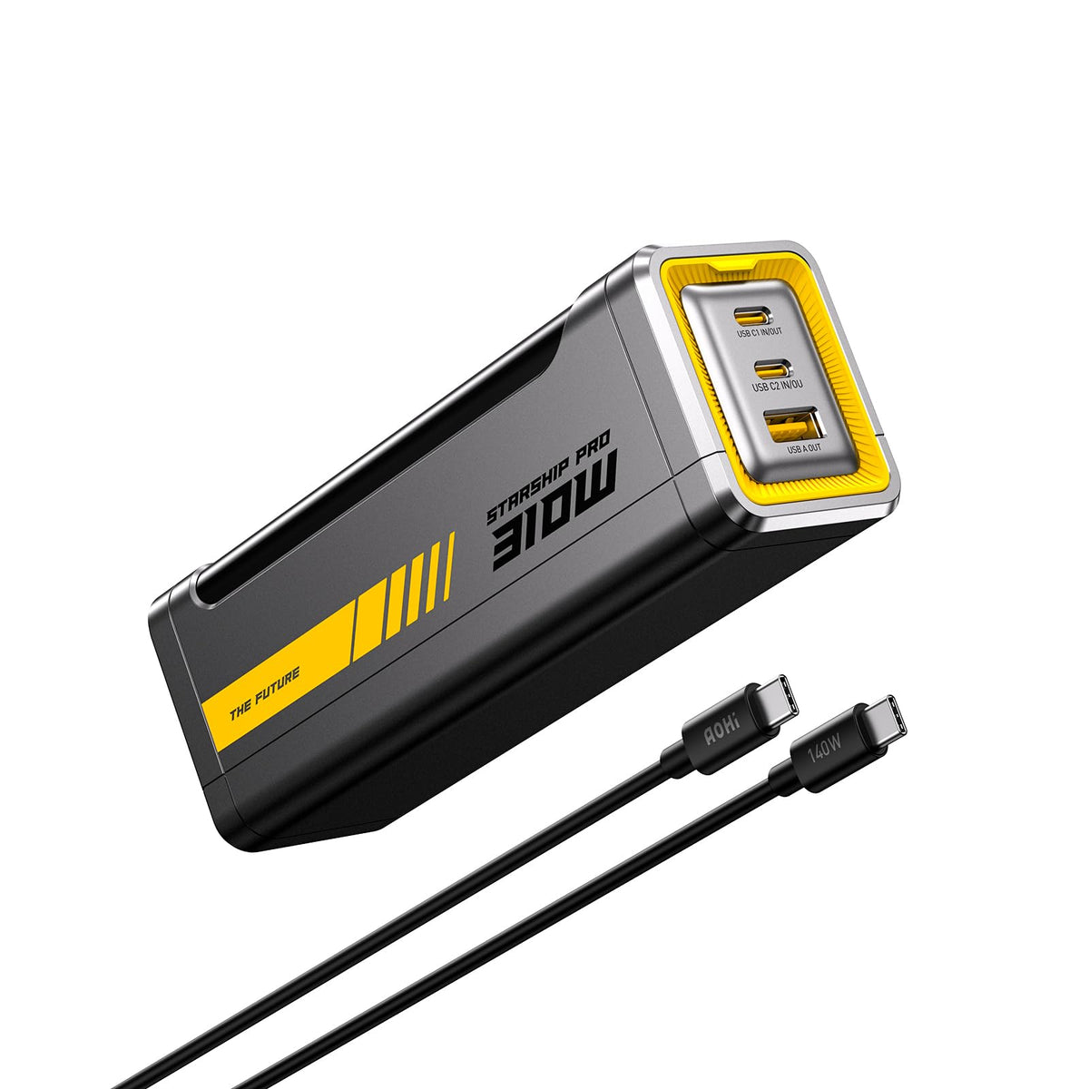 AOHI 310W PD3.1 Power Bank 20000mAh, Dual 140W USB-C Ports Portable Charger
