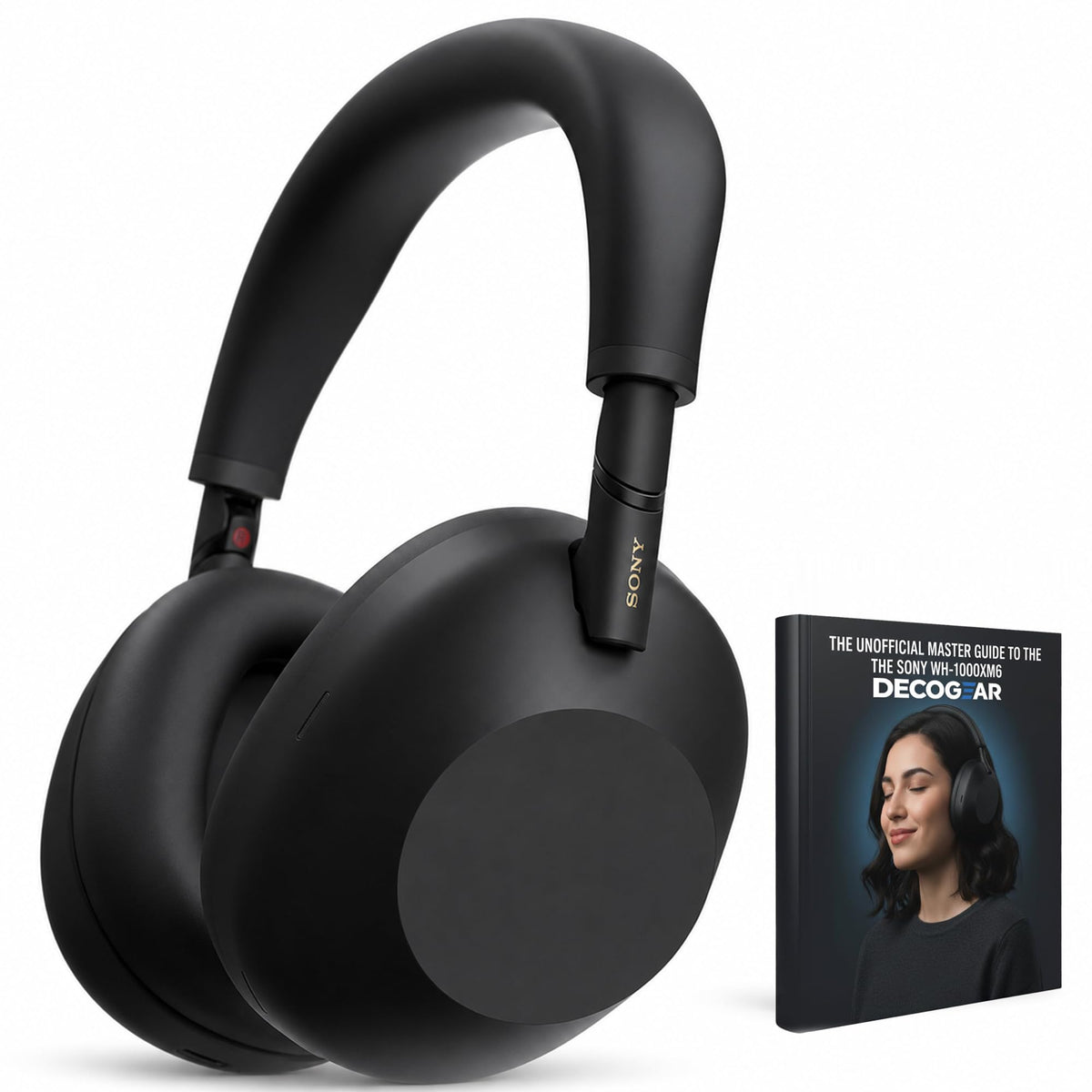 Sony WH-1000XM6 The Best Noise Canceling Wireless Headphones, HD NC Processor QN3, 12 Microphones, Adaptive NC Optimizer, Mastered by Engineers, Studio-Quality, 30-Hour Battery with Deco Guide Bundle