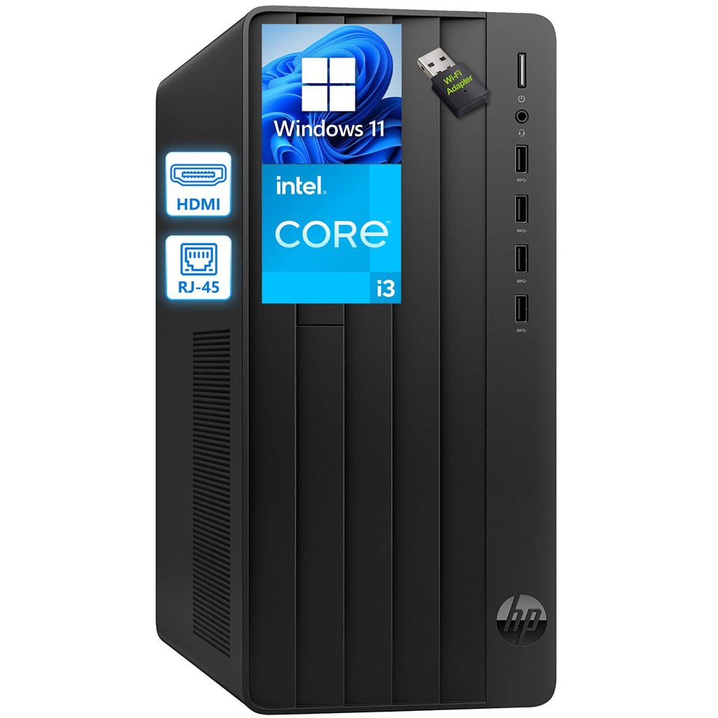 HP Desktop Pro Tower Business Computer, Intel Core I3, 8GB RAM 256GB SSD