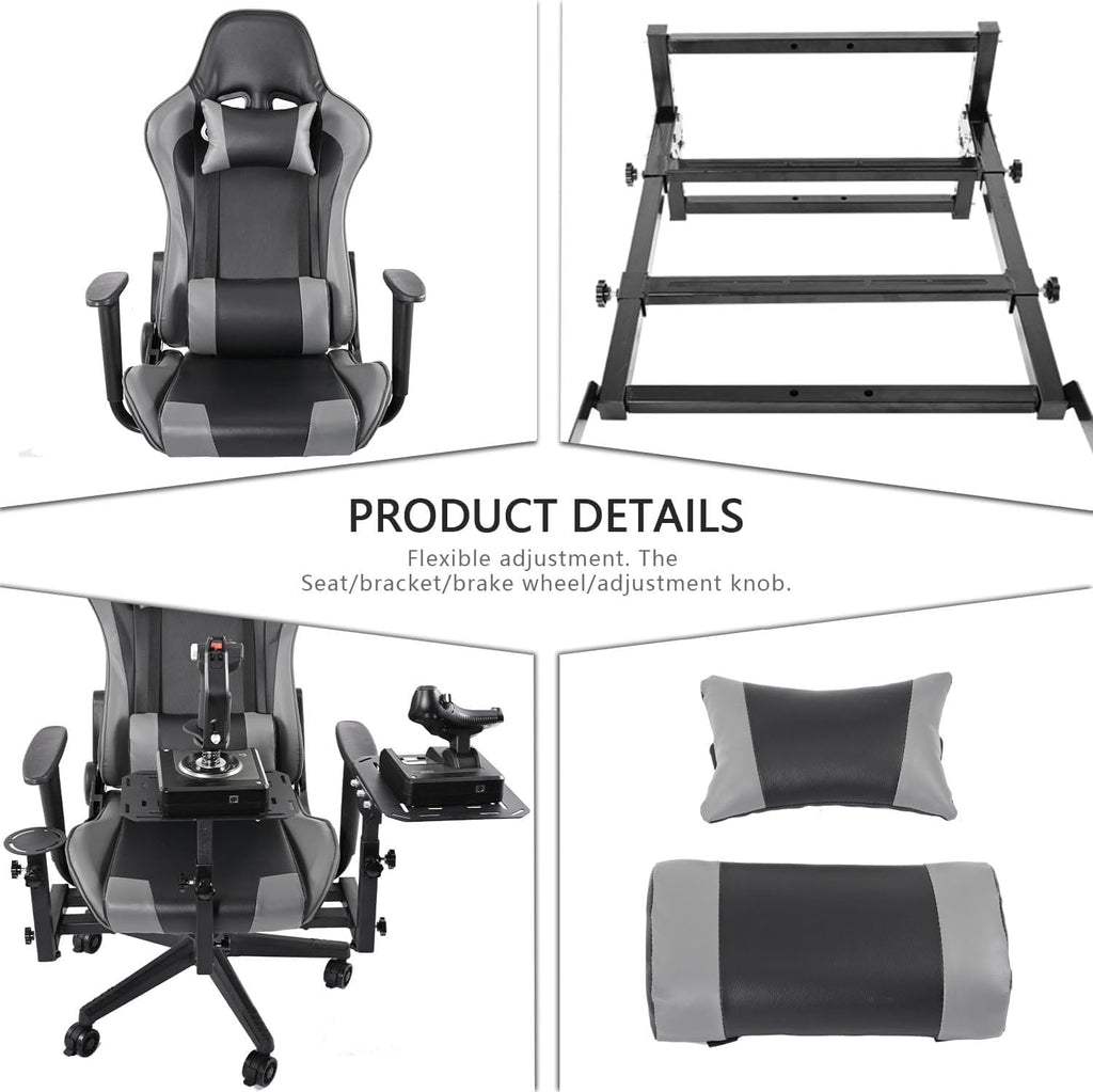 Anman X56 Flight Simulator Cockpit with Pedal Support, Joystick and Hotas Chair Mount Fit for Thrustmaster A10C Hotas Warthog, for Logitech X52, Multifunctional Game Chair (Electronics Not Included)