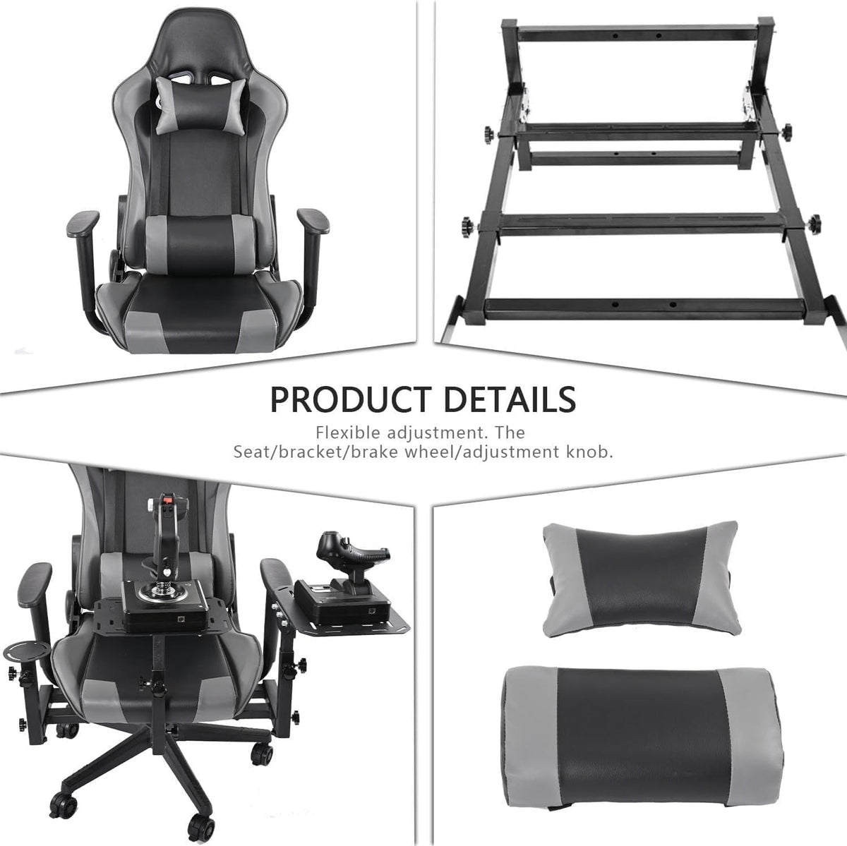 Anman X56 Flight Simulator Cockpit with Pedal Support, Joystick and Hotas Chair Mount Fit for Thrustmaster A10C Hotas Warthog, for Logitech X52, Multifunctional Game Chair (Electronics Not Included)