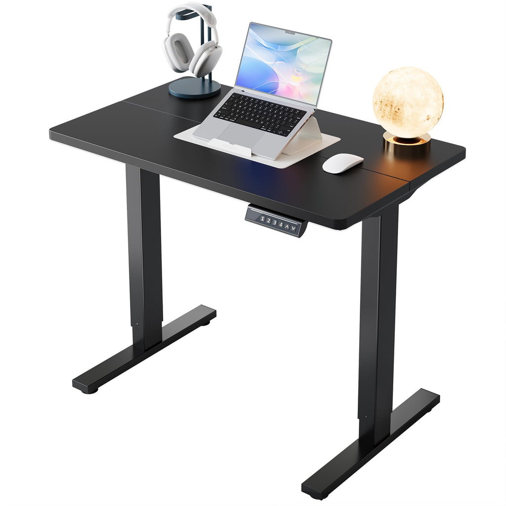 HUANUO 55x28 Inch Electric Standing Desk, Adjustable, Light Vintage Brown