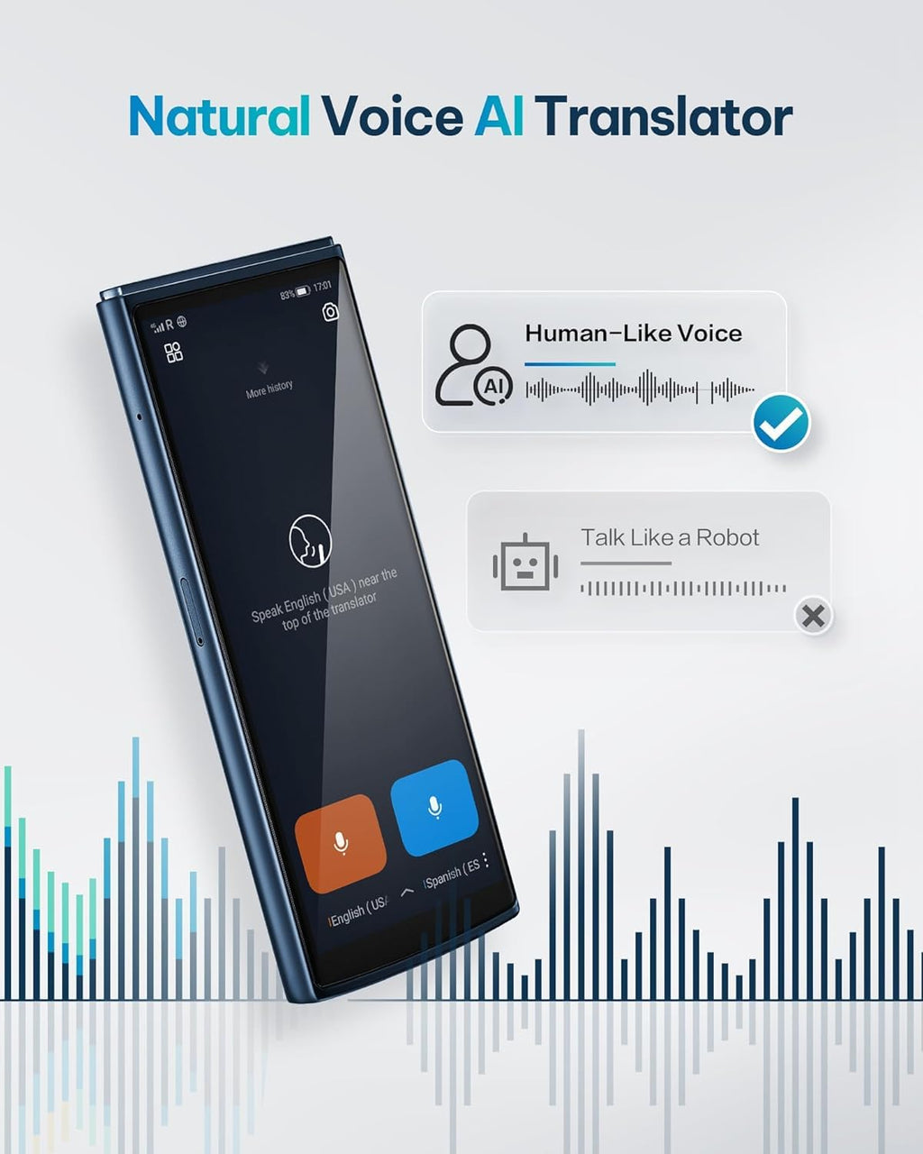 iFLYTEK AI Language Translator Device, Real-Time Two-Way Voice Translator